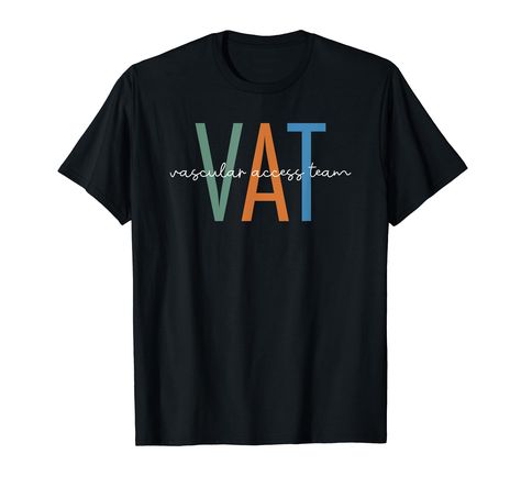 PRICES MAY VARY. Solid colors: 100% Cotton; Heather Grey: 90% Cotton, 10% Polyester; All Other Heathers: 50% Cotton, 50% Polyester Imported Pull On closure Machine Wash Vascular Access Team VAT graphic for Vascular Access Nurses, PICC Nurses, Vascular Access Specialist or a Registered Nurse RN on the Vascular Access Services Team. Lightweight, Classic fit, Double-needle sleeve and bottom hem Nurse Team, Nurse Appreciation, Registered Nurse, Branded T Shirts, Nursing, Heather Grey, Top Styles, Fashion Branding, Solid Color