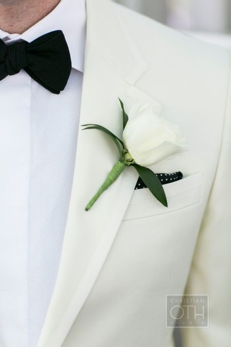 White Tux Black Lapel, Mens White Tuxedo, White Tuxedo Wedding, Tuxedo White, Groom Wedding Pictures, Groom Tuxedo Wedding, Black Bowtie, West Virginia Wedding, The Greenbrier