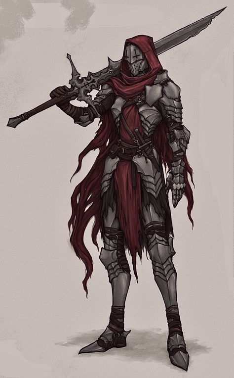 Red Armour Knight, Vampire Knight Character Design, Dnd Duelist, Rouge Armor, Rune Knight Dnd, Armour Drawing Reference, Rouge Character Design, Dnd Ranger Art, Dual Wielding Pose