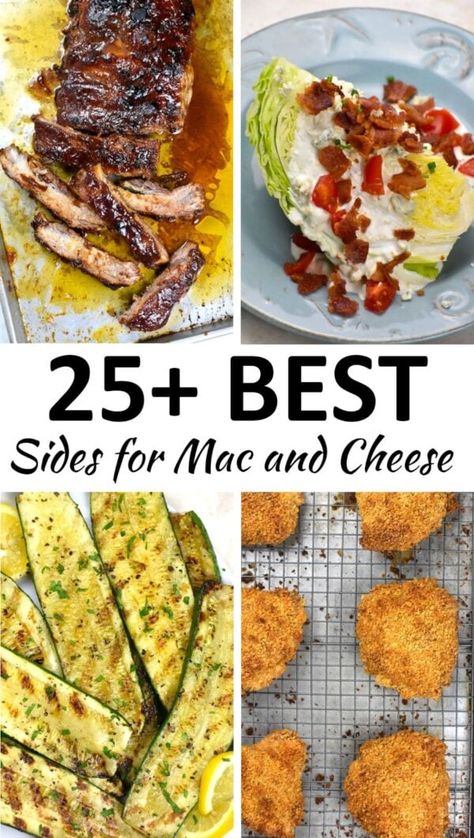 what to serve with mac and cheese pin Sides For Mac And Cheese, What To Eat With Mac And Cheese, What To Serve With Mac And Cheese, Southern Squash Casserole, Ground Turkey Chili, Salmon Burger Recipe, Oven Fried Chicken Recipes, Skillet Pork Chops, Yellow Squash Casserole