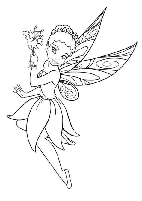 Free & Easy To Print Fairy Coloring Pages - Tulamama Tinkerbell Coloring Pages, Disney Coloring Sheets, Fairy Coloring Book, Fairy Drawings, Fairy Pictures, Fairy Coloring Pages, Princess Coloring Pages, Drawing Faces, Fairy Coloring