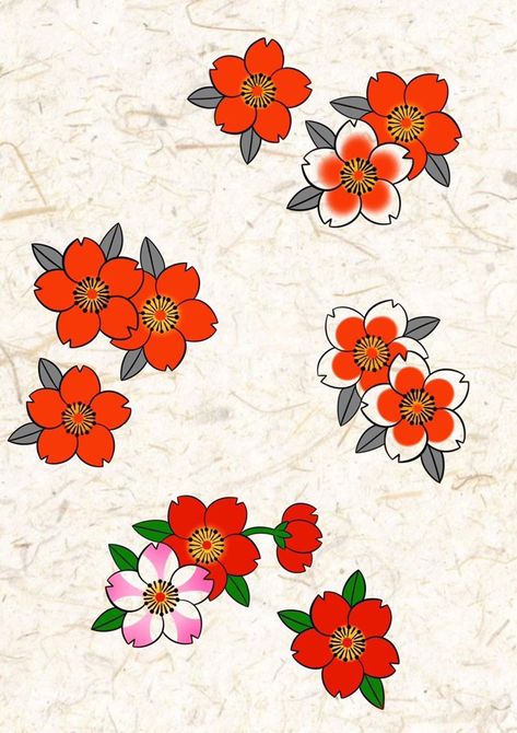 Traditional Sakura Tattoo, Sakura Japanese Tattoo, Japanese Flowers Tattoo Design, Japanese Tattoo Art Flower, Sakura Flower Tattoo Japanese, Japan Flower Tattoo, Japanese Sakura Tattoo, Japan Tattoo Traditional, Flower Japanese Tattoo