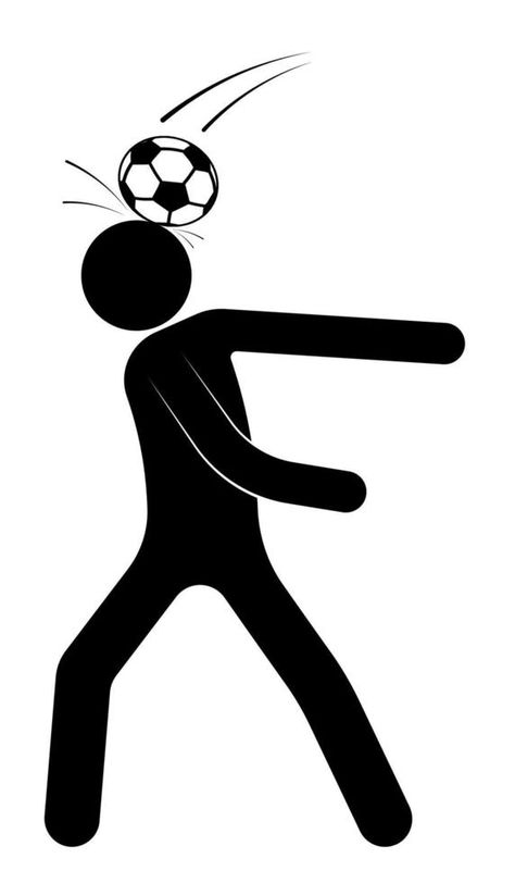 stick figure, man is playing soccer. Ball unexpectedly hit the player in the head. Injury during the competition. Team sports. Isolated vector on white background Head Soccer, Playing Soccer, Stick Figure, The Player, Play Soccer, Background Background, Background White, Team Sports, Stick Figures