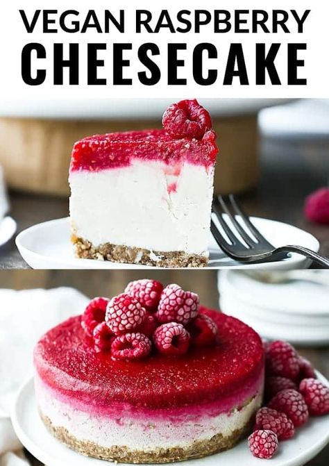 Easy Vegan Cheesecake, Vegan Raspberry Cheesecake, Scd Desserts, Cake Desert, Dieting Tips, Cheesecake Vegan, Vegan Pastries, Vegan Cheesecake Recipe, Vegetarian Desserts