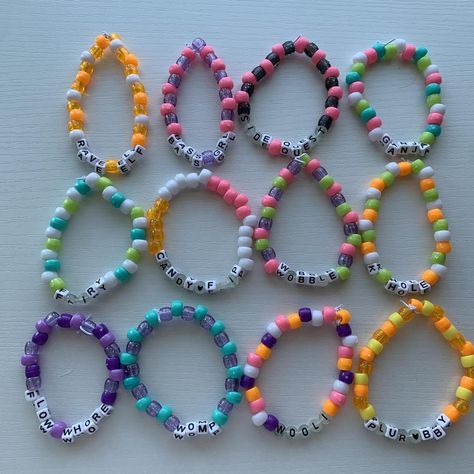 • rave edm festival kandi bracelet set • made w... - Depop Rave Candies Idea, Festival Bracelet Ideas, Edc Bracelets Ideas, Edm Kandi Bracelets, Festival Kandi Ideas, Rave Kandi Ideas Edm, Subtronics Kandi, Rave Kandi Bracelets Ideas, Rave Bracelets Ideas