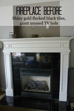 Tv Nook Makeover, Above Fireplace Ideas, Tv Niche, Farmhouse Fireplace Mantels, Tv Nook, Above Fireplace, Country Fireplace, Fireplace Redo, Diy Fireplace Makeover