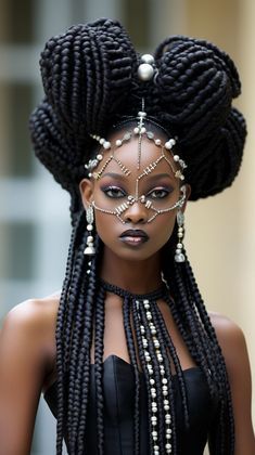 Afro Hair Art, Afro Style, Pelo Afro, Fantasy Hair, Braided Hairstyles Updo, Hair Shows, Afro Punk, African Braids, Long Braids