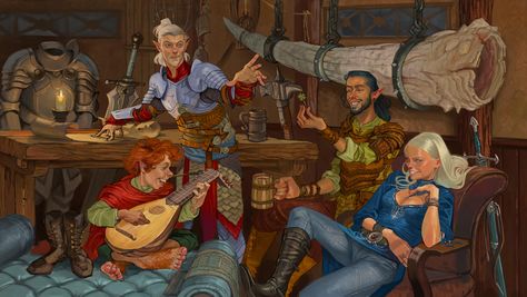 Dnd Party, Battle Mage, Party Portrait, Group Art, Warrior Girl, Character Poses, Character Creation, Dnd Characters, Tolkien