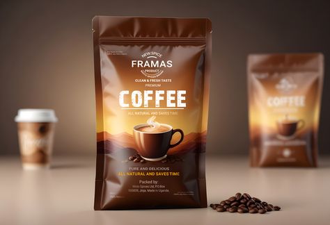 coffee pouch packaging by KAWSAR AHMED Coffee Sachet Design, Coffee Pouch Packaging Design, Coffee Box Design, Coffee Design Packaging, Coffee Box Packaging, Tea Bag Design, Coffee Package Design, Cafe Packaging, Coffee Sachet