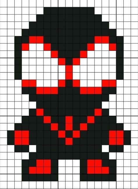 Spiderman Pixel Art, Art Spiderman, Grid Drawing, Spiderman Drawing, Graph Paper Drawings, Easy Pixel Art, Pixel Art Templates, 8bit Art, Pixel Drawing