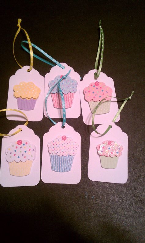 Cupcake Cards, Cupcake Gift, Birthday Gift Tags, Gift Wrap Tags, Birthday Tags, Scrapbook Tag, 카드 디자인, Handmade Gift Tags, Handmade Tags