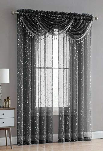 Silver Curtains, Layered Curtains, Luxury Curtains, Stylish Curtains, Metallic Design, Voile Curtains, Sheer Curtain Panels, Curtain Valance, Beautiful Curtains