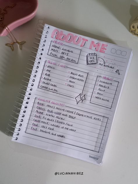 #cute_thing_to_do_in_your_notebook, #mini_journal_prompts, #thing_to_put_in_your_notebook, #about_me_notebook_ideas, #1st_page_journal_ideas, #secret_diary_ideas_first_page, #journaling_ideas_about_me, #get_to_know_me_journal_page, #about_me_bullet_journal_aesthetic Cute Thing To Do In Your Notebook, Mini Journal Prompts, About Me Notebook Ideas, All About Me Ideas Aesthetic, Journal Ideas All About Me, 1st Page Journal Ideas, Get To Know Me Journal Page, About Me Bullet Journal Aesthetic, First Page Journal Ideas About Me