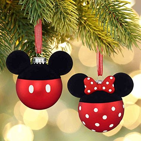 Disney Minnie Mouse OR Mickey Mouse Glass Christmas Ornament (Minnie) Minnie Mouse Ornaments, Disney Christmas Crafts, Mickey Mouse Christmas Tree, Mouse Ornaments, Mickey Mouse Crafts, Mickey Mouse Ornaments, Disney Christmas Decorations, Disney Christmas Ornaments, Minnie Mouse Christmas