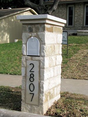 brick or stone mailbox ideas | 10 Ways to Improve Your Home's Curb Appeal - Popular Mechanics Stone Mailbox, Brick Mailbox, Mailbox Makeover, Mailbox Landscaping, Diy Mailbox, Mailbox Ideas, Modern Mailbox, Mailbox Design, Mailbox Post