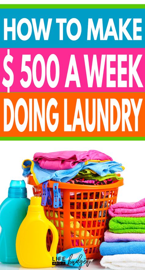 Learn how to make money at home doing laundry. This is a perfect home based business opportunity with low start up costs. Earn up to $500 per week providing laundry care services! #workathome #wahm #sahm #extramoney #extraincome #laundrybusiness #laundrycare #workfromhome via @lifeandabudget Laundry Service Business, Laundromat Business, Laundry Business, Wash And Fold, Make Money At Home, Laundry Shop, Business Ideas Entrepreneur, Make Extra Money, Cleaning Business