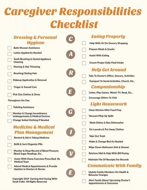 Handy, Helpful Caregiver Responsibilities Checklist - Earning and Saving with Sarah Senior Caregiver, Elderly Caregiver, Home Health Nurse, Alzheimer Care, Caregiver Burnout, Caregiver Resources, Home Care Agency, Home Health Aide, Caregiver Support