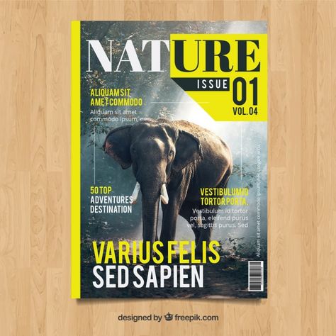 Modern nature magazine cover template wi... | Free Vector #Freepik #freevector #brochure #flyer #business #cover Magazine Cover Page Design Ideas, Modern Magazine Cover, Magazine Cover Ideas Creative, Magazine Cover Design Ideas, Cover Page Magazine, Magazine Cover Design Inspiration, Magazine Front Cover Design, Magazine Layout Design Cover, Magazine Cover Design Creative