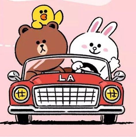 Genie Cony on Instagram: “Drive safely, Cony.. #cony#brown#sally” Line Cony, Cony Brown, Bear Gif, Drive Safely, Cartoon As Anime, Bunny And Bear, Friends Wallpaper, Brown Line, Car Illustration