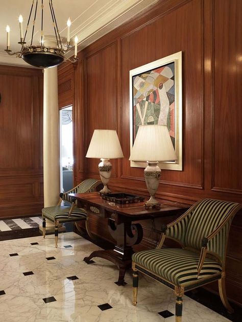 Mahogany Wall Paneling, Mahogany Floors Living Room, Mahogany Walls, Mahogany Room, Wood Paneling Living Room, Mahogany Interior, Futuristic Bedroom, Painting Portfolio, Mahogany Flooring