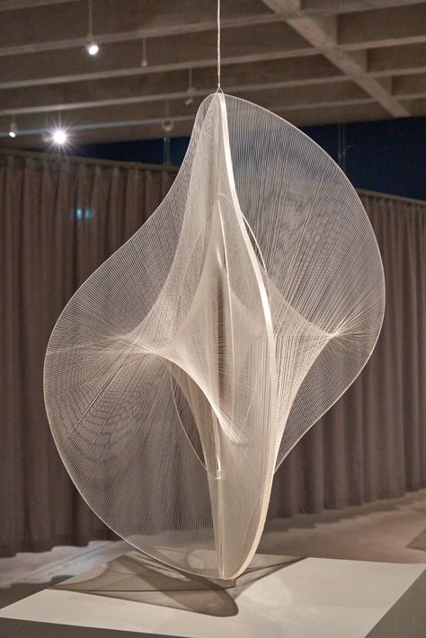 Naum Gabo — Constructions for Real Life exhibition. | by Sean Crosslind | Medium Floating Sculpture, Corner Niche, Naum Gabo, Fabric Installation, Alexander Calder, Kinetic Sculpture, Status Quo, Sculpture Installation, Art Movement