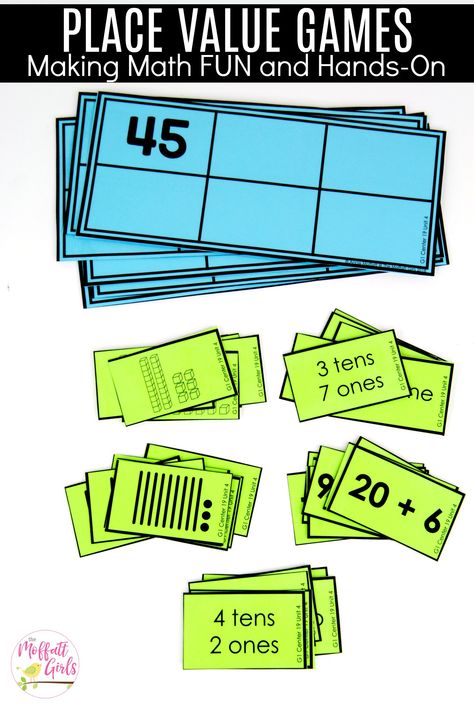 Math Extension Activities 1st Grade, Digital Math Activities, Place Value First Grade Activities, First Grade Place Value, Place Value Game, Place Value Games, The Measured Mom, Measured Mom, Teaching Second Grade