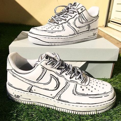 Air Force 1 Cartoon, Custom Nike Air Force 1, Painted Shoes Diy, Custom Nike Air Force, Custom Painted Shoes, Custom Shoes Diy, Diy Sneakers, Nike Shoes Air Force, Custom Nike Shoes