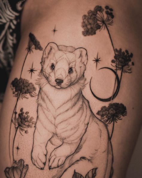 Ermine Tattoo, Weasel Tattoo, Ferret Tattoos, Weasel Art, Teen Wolf Tattoo, Ferret Tattoo, Ferret Art, Tattoo Animals, Animals Tattoos