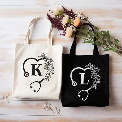 Personalized Nurse Tote Bag for Custom Initial Tote Bag Gifts for Nurse Appreciation Nurse Graduation Gifts Doctor Gifts Floral Nurse Bag - Etsy Nurse Tote Bag, Nurse Tote, Nurse Bag, Nurse Graduation Gift, Nursing Graduation, Doctor Gifts, Personalized Tote Bags, Custom Initials, Black Bag