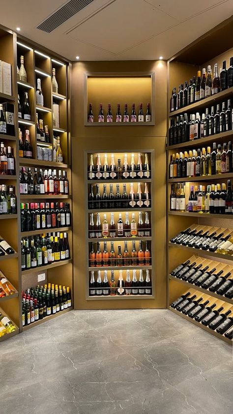 Backyard Storage Buildings, Wine Store Design, Wine Shop Interior, Liquor Display, Bar Lounge Design, Alcohol Store, Mini Mart, Office Idea, Liquor Shop