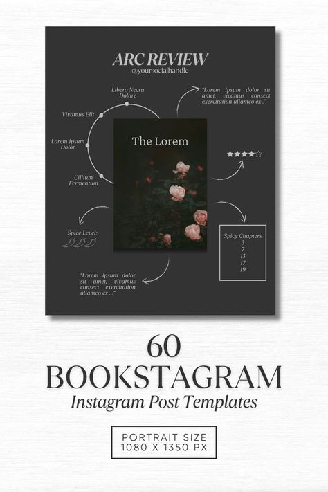 Transform the aesthetic of your Bookstagram with our customizable social media templates! Perfect for authors, publishers, book bloggers, reviewers, booksellers, and book influencers, our templates make it effortless to boost your reading list, showcase your books, and engage more readers. Whether you’re highlighting a new release, sharing a review, or posting reading tips, our professionally crafted templates will elevate your social media feed and grow your audience. Book Review Instagram Post, Book Review Template Instagram, Reviews Template Instagram, Bookish Instagram, Bookstagram Templates, Bookstagram Posts, Author Marketing, Book Review Template, Social Media Feed