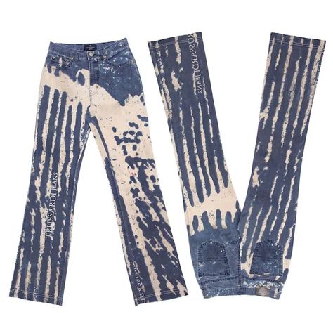 WonmoreVNTG - Etsy Tie Dye Jeans, Tie Dye Denim, Designer Pants, Jean Vintage, Jeans Logo, Tie And Dye, Denim Trousers, Low Waist, Acid Wash