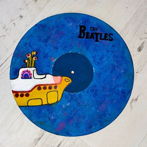 Yellow Submarine Painting, Beatles Yellow, Painted Vinyl, Yellow Submarine, Submarine, Vinyl, Yellow, Quick Saves, Art