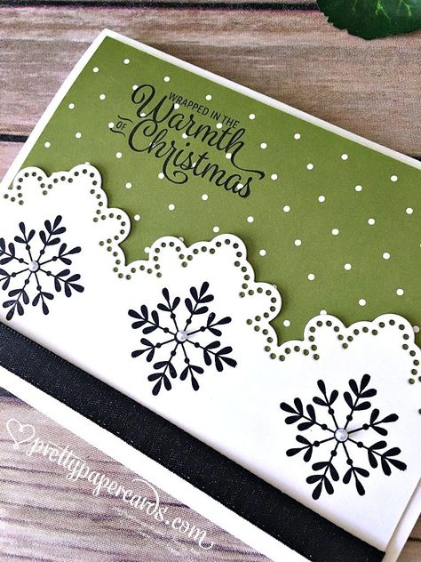 Cards With Snowflakes, Snowflake Ideas, Christmas Snowflakes Crafts, Diy Christmas Snowflakes, Stampin Up Weihnachten, Stampin Up Anleitung, Christmas Snowflakes Decorations, Handmade Christmas Cards, Snowflake Cards