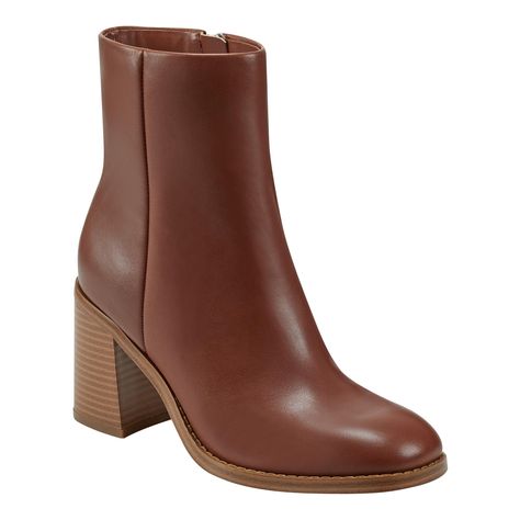 Womens Leather Booties, Dress Booties, Swim Trends, Statement Shoe, Brown Ankle Boots, Marc Fisher, Ankle Bootie, Women Trends, Dress And Heels