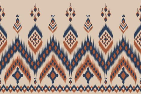 Ethnic ikat beautiful seamless pattern. Mexican striped style. Native traditional. Design for background, wallpaper, vector illustration, fabric, clothing, batik, carpet, embroidery. Aztec Pattern Wallpaper, Ethnic Print Pattern, Ikat Art, Ikat Pattern Fabric, Ethnic Pattern Design, Flower Drawing Design, Print Design Art, Paisley Art, Islamic Art Pattern