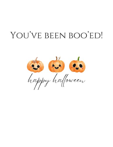 Free Printable: You've Been Booed You Have Been Booed Printable Free, You've Been Booed Free Printable, You Have Been Booed, Youve Been Bood, Booed Printable, Been Booed, You've Been Booed, Pumpkin Stickers, Cheer Me Up