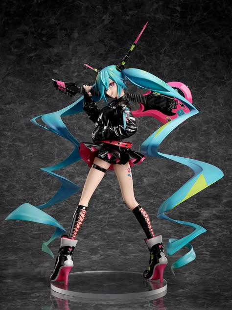 Piapro Characters - Hatsune Miku - 1/7 - LAM Rock Singer Ver. (Stronger, Tokyo Otaku Mode) | MyFigureCollection.net Miku Singing, Pink Guitar, Rock Singer, Miku Chan, Otaku Mode, Tokyo Otaku Mode, Anime Figurines, Figure Poses, 11 59