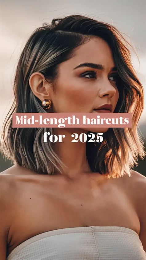 25 Trendy Mid-Length Haircuts 2025: Stylish & Versatile Looks for All Hair Types and Face Shapes Medium Length Haircut Shorter In Back, Medium All One Length Hair, Haircuts For Awkward Length, Women Simple Hairstyle, Mid Length Lob Straight, Medium Length Haircut Ideas For Straight Hair, Medium Length Hairstyle With Layers, Cute Mid Length Haircut With Layers, Bobs For Wavy Thick Hair