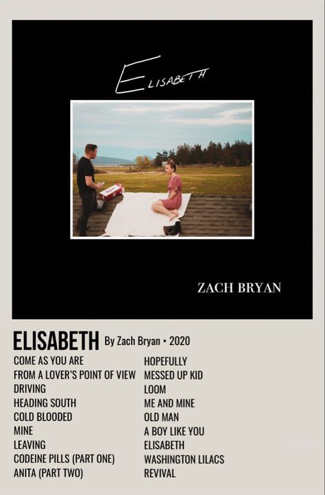 minimal polaroid album poster for elisabeth by zach bryan Zach Bryan Quotes, Polaroid Album, Album Posters, Minimalist Music, 90s Wallpaper Hip Hop, Country Lyrics, Country Music Quotes, Music Collage, Music Poster Design