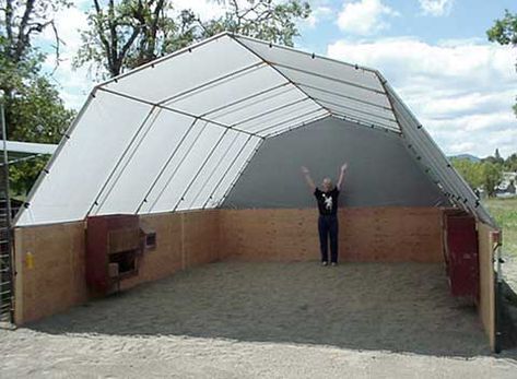 Hay Storage Ideas, Horse Shed, Livestock Shelter, Hay Storage, Goat Shelter, Tarp Shelters, Car Shed, Portable Shelter, Horse Shelter