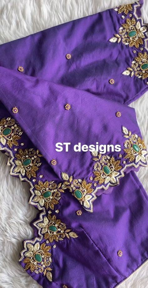 Cut Work Maggam Blouse Designs, Simple Maggam Works, Cut Work Maggam Designs, Thread Work Blouse Designs, Maggam Designs, Maggam Blouses, Cut Work Blouse, Work Blouse Designs, Maggam Blouse