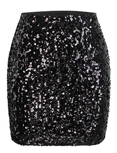 Black Sequin Skirt Outfit, Sequin Skirt Outfit, Club Skirts, Black Sequin Skirt, Silver Skirt, Night Out Party, Nye Dress, Sparkle Skirt, Pencil Skirt Outfits