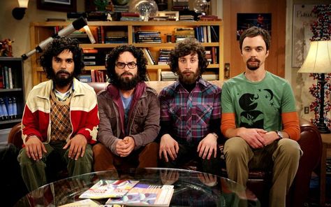 Guys from "The Big Bang Theory" with beards Lotr Trilogy, Big Ban, Howard Wolowitz, The Bigbang Theory, Johnny Galecki, Jim Parsons, Into The West, Sheldon Cooper, Matthew Perry