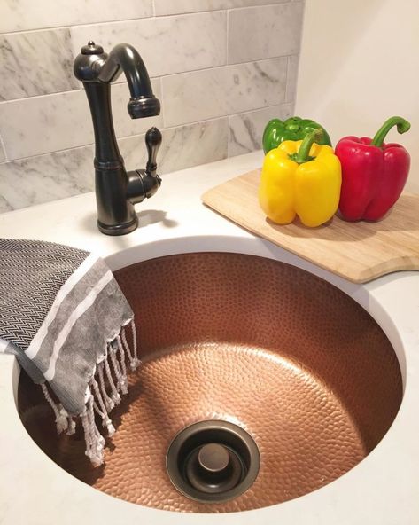 Ducreux Copper Bar and Prep Kitchen Sink by Sinkology Vegetable Sink, Kitchen Prep Sink, Copper Bar Sink, Kitchen Copper, Bar Prep, Copper Kitchen Sink, Copper Fixture, Prep Sink, Interior Decorating Tips