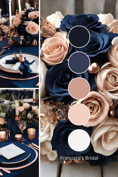 Wedding Color Guide, Pink And Blue Wedding Theme Decor, Royal Blue Wedding Theme Color Palettes, Ethereal Wedding Theme Color Schemes, Bride Color Palette, Classy Colors, Winter Wedding Color Palette, Wedding Theme Color Schemes, Visuell Identitet