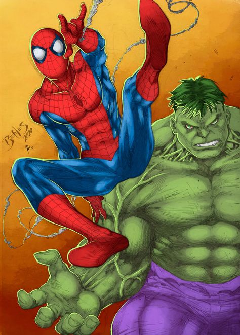 Spiderman Vs Hulk, Hulk Tattoo, Comic Book Tattoo, Hulk Birthday, Superhero Cartoon, Magazine Feature, The Incredible Hulk, Comic Book Artwork, Batman Vs Superman