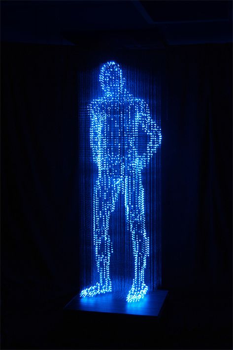 Holograms Projection, Full Time Artist, Artistic Images, Light Sculpture, Grid Design, Weird Pictures, Male Figure, Light Installation, Nagoya