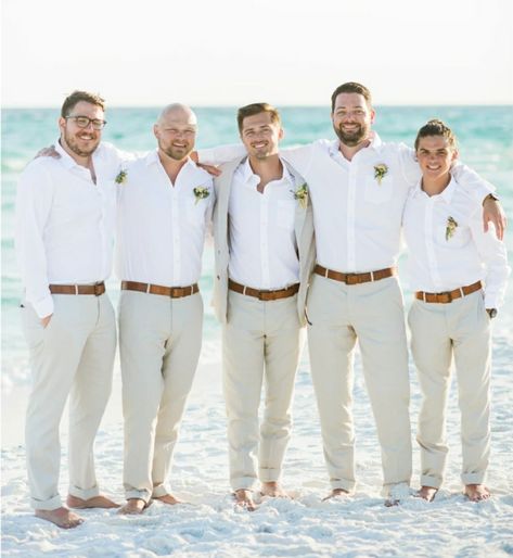 Wedding Cake Neutral, Secrets Cap Cana, Groom With Groomsmen, Beach Wedding Groom, Beach Wedding Outfit, Casual Grooms, Beach Formal, Wedding Parties Colors, Beach Wedding Attire