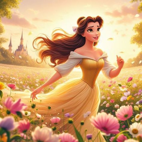 Aesthetic Disney Princess Pictures, Draw Disney Princesses, Disney Princess Anime, Belle And Beast, Disney Princess Artwork, Disney Princess Belle, Princess Wallpaper, Disney Princess Images, Princess Pictures